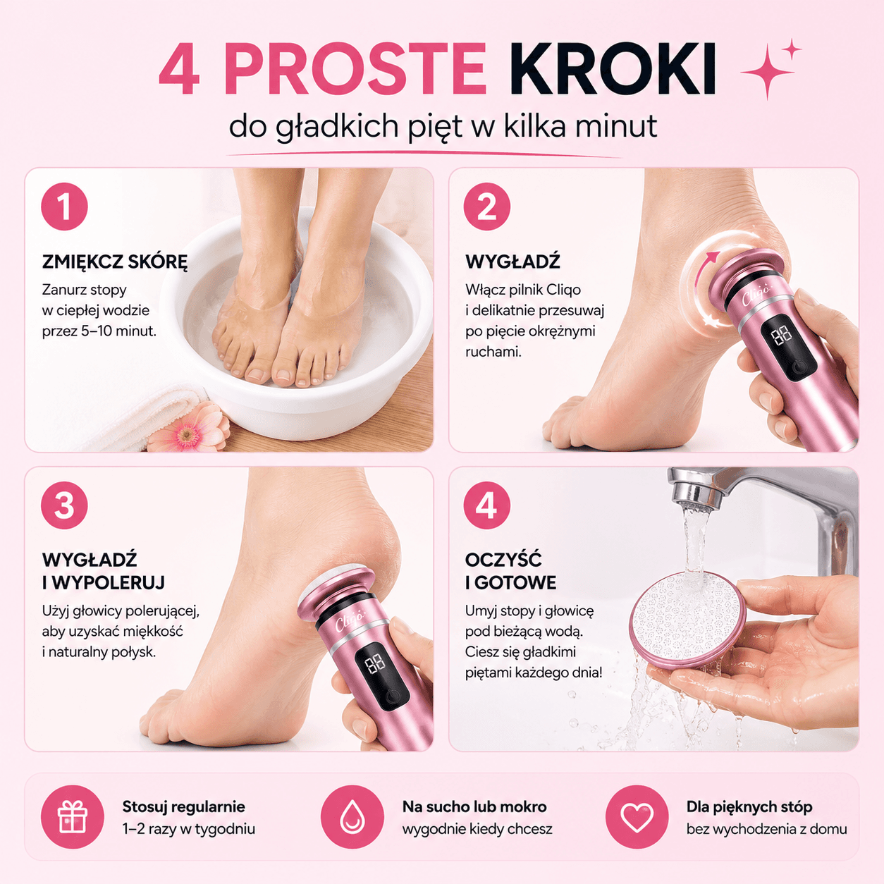 Gładkie pięty w 4 prostych krokach 🌸